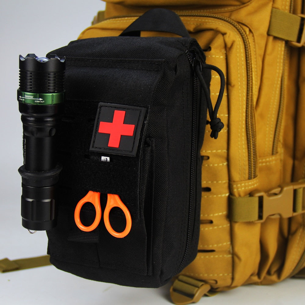 Tactical Molle First Aid Kit Survival Bag 1000D Nylon Emergency Pouch Military Outdoor Travel Waist Pack Camping Lifesaving Case