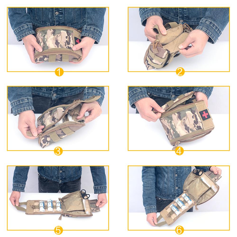 Molle Tactical First Aid Kit Utility Medical Accessory Bag Waist Pack Survival Nylon Pouch Outdoor Survival Hunting Medic Bag