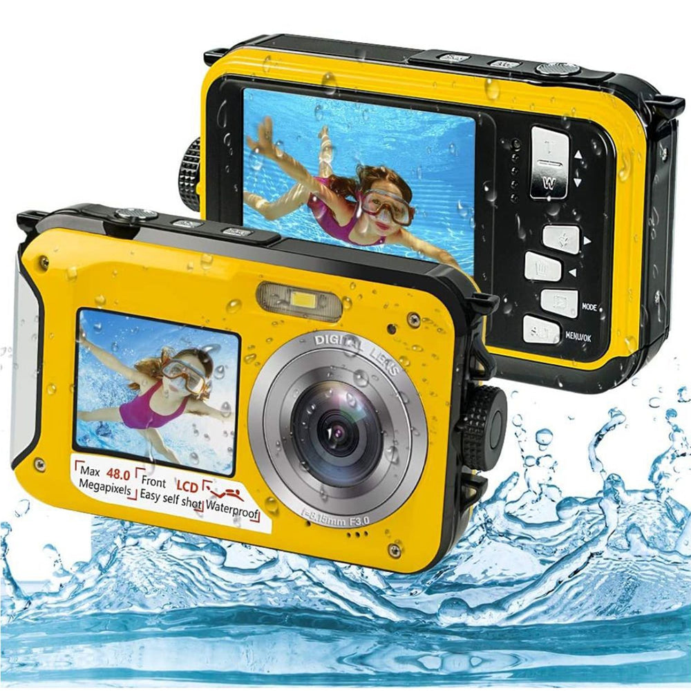 Underwater Camera Dual Screens HD 2.7K 48MP Digital Waterproof Anti-shake Outdoor Video Recorder Camera for Snorkeling Camping