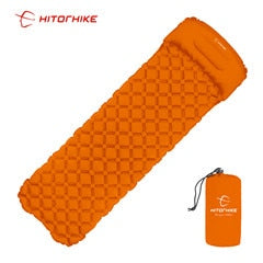 Hitorhike Inflatable mattress Cushion Sleeping Pad Mat Fast Filling Air Moistureproof Camping beach Mat With Pillow Sleeping Pad