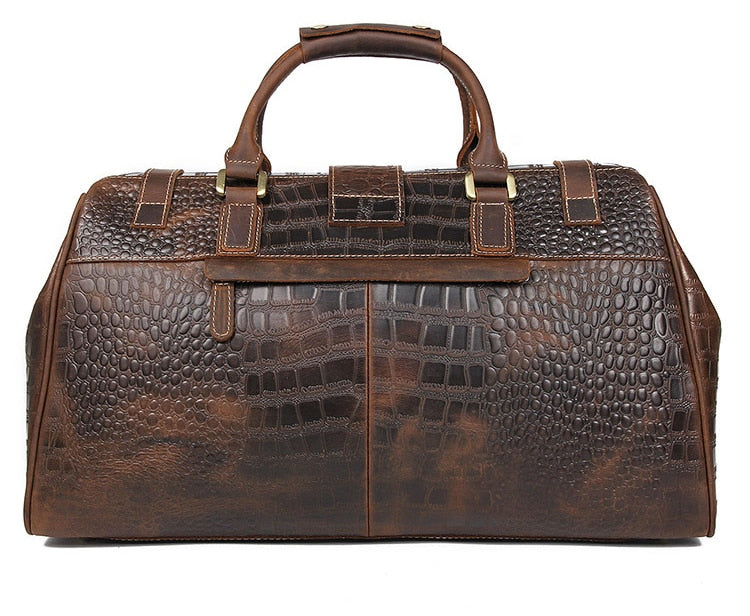 Vintage Genuine Crocodile Leather Travel Bag