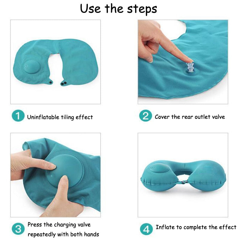 U-Shape Automatic Air Inflatable Neck Pillow