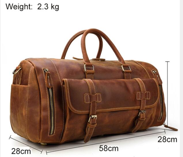 Cow Genuine Leather Carry On Bag