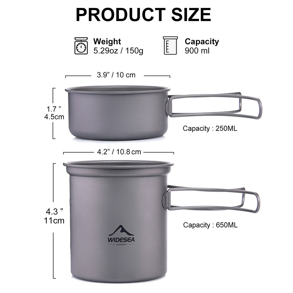 Widesea Titanium Cooking Pot Set