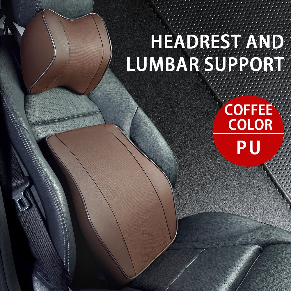 Car Neck Head Rest Support & Universal Lumbar