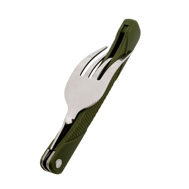 Longfork stainless steel fold knife utensil spoon set combo Picnic camp cutlery tableware flatware