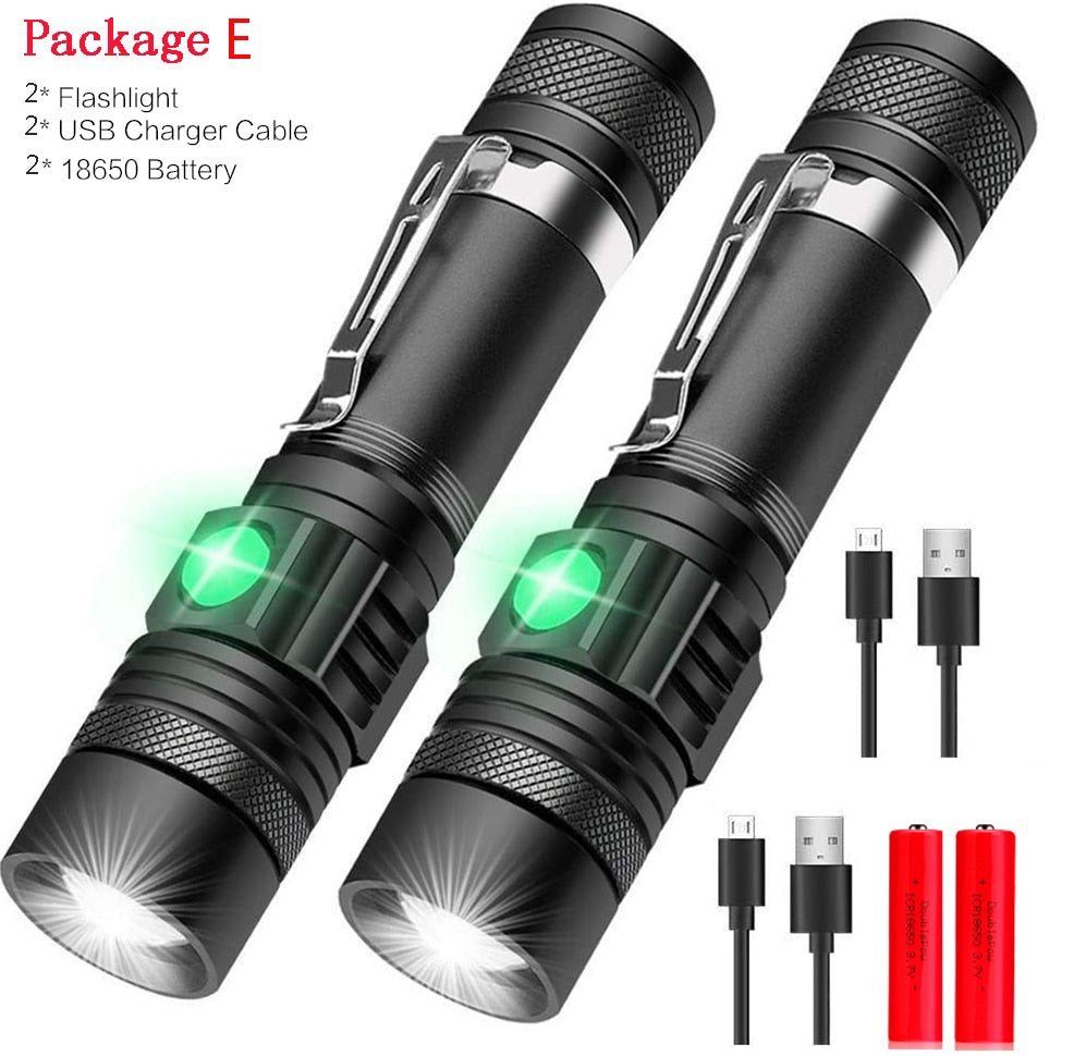 Pocketman LED USB Rechargeable Flashlight