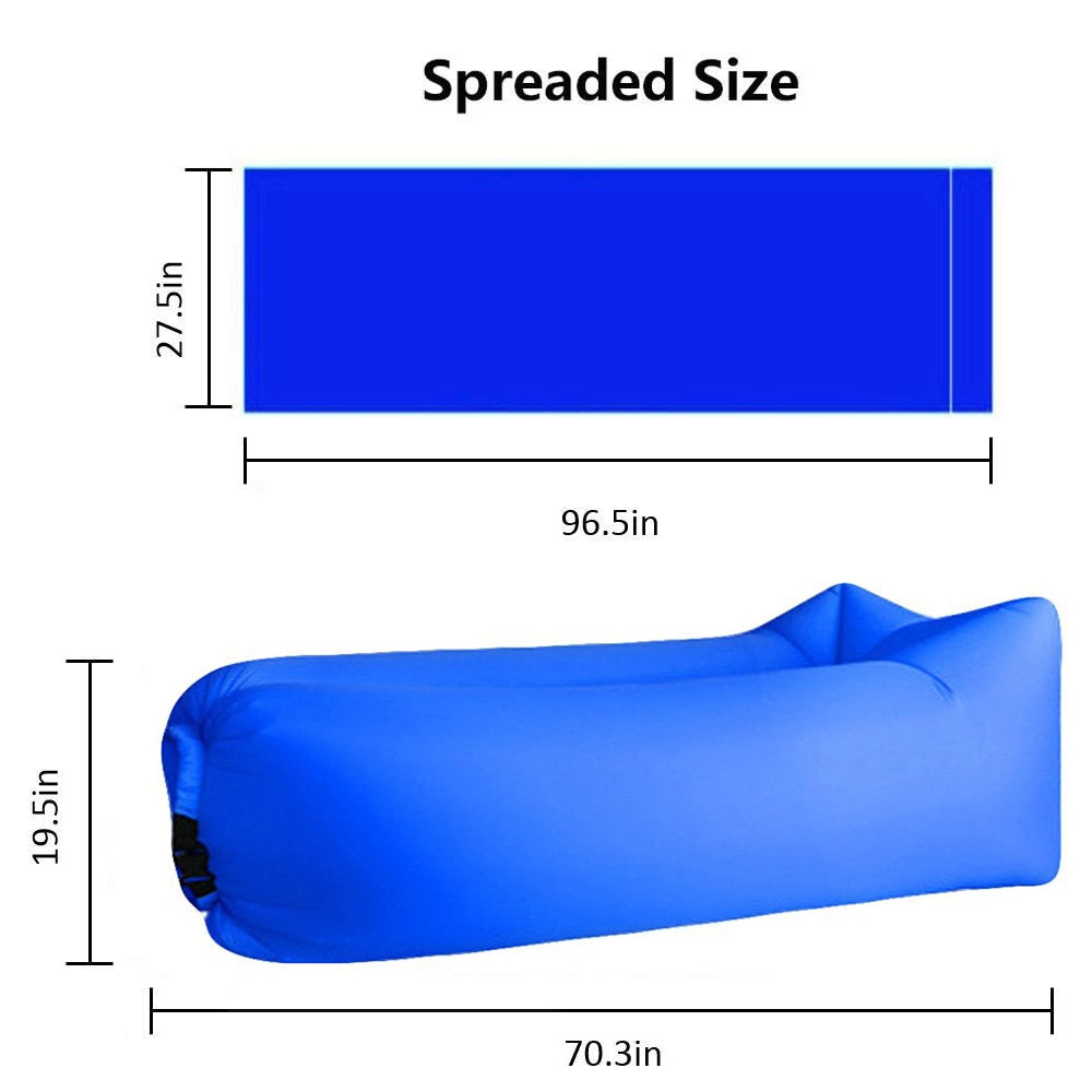 Camping Inflatable Lazy Sofa Outdoor Lazy Bag Ultralight Beach Camping Travel Sleeping Bag Air Bed Lounger Chair Sleep Camp Bag