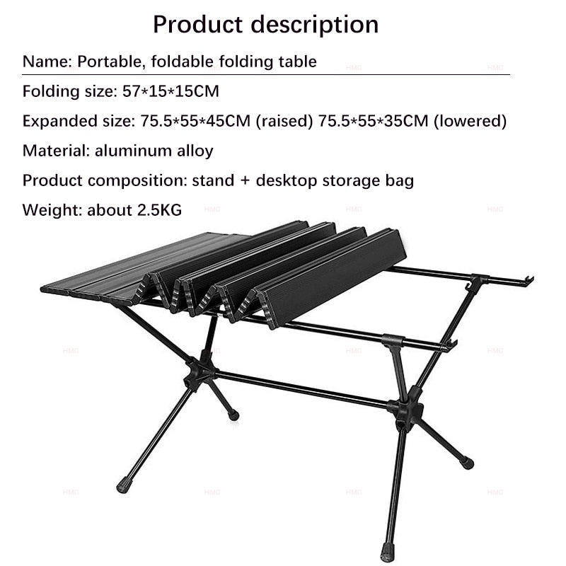 Aluminum Alloy Portable Folding Table