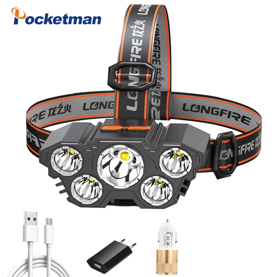Pocketman Super Bright Powerful 5 LED Headlamp