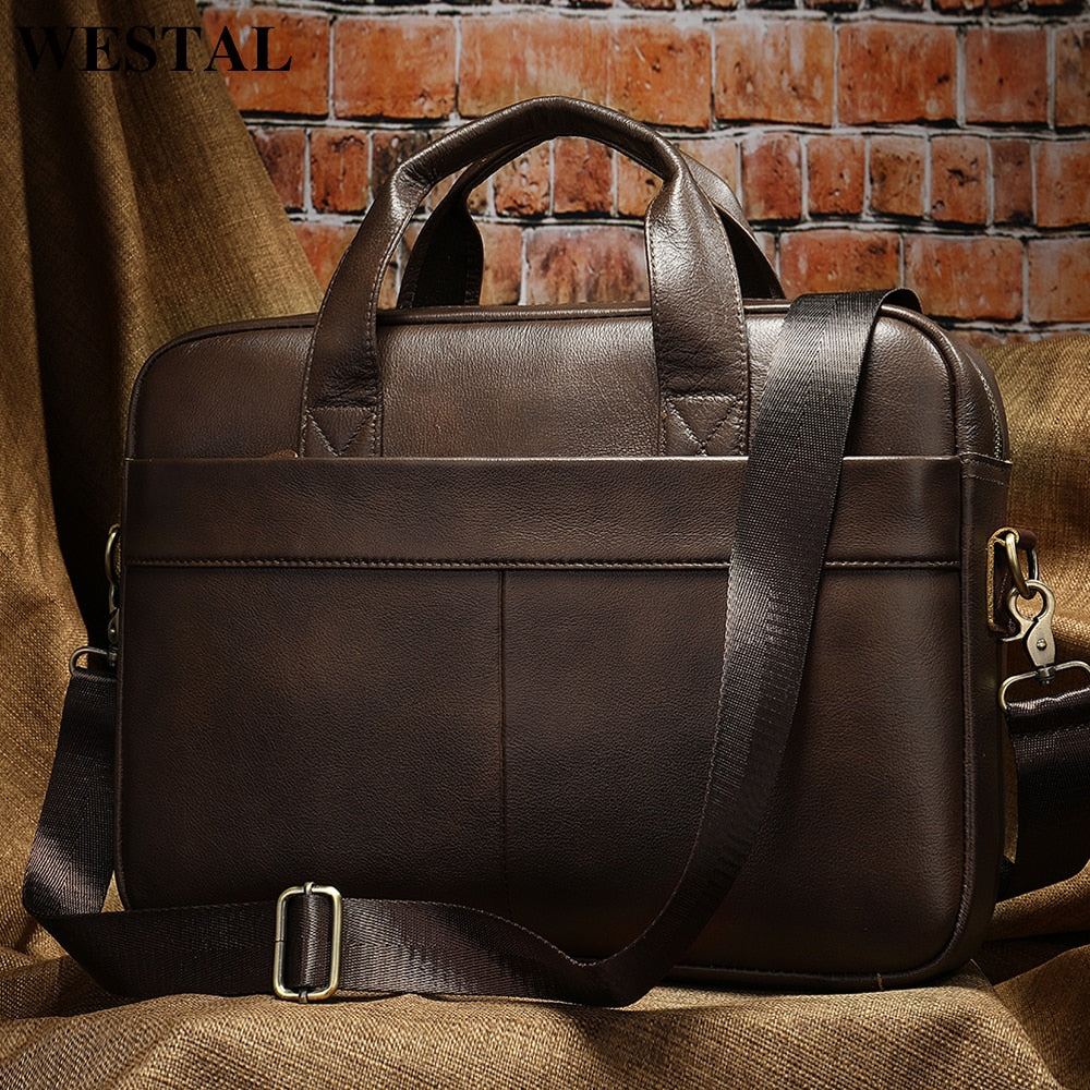 WESTAL Genuine Leather Messenger Bag