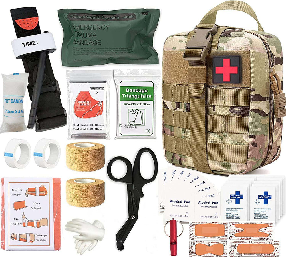 Camping Survival Equipment Molle Trauma Backpack Medical Emergency Survival First Aid Kit Military Tactical Tourniquet Bandage