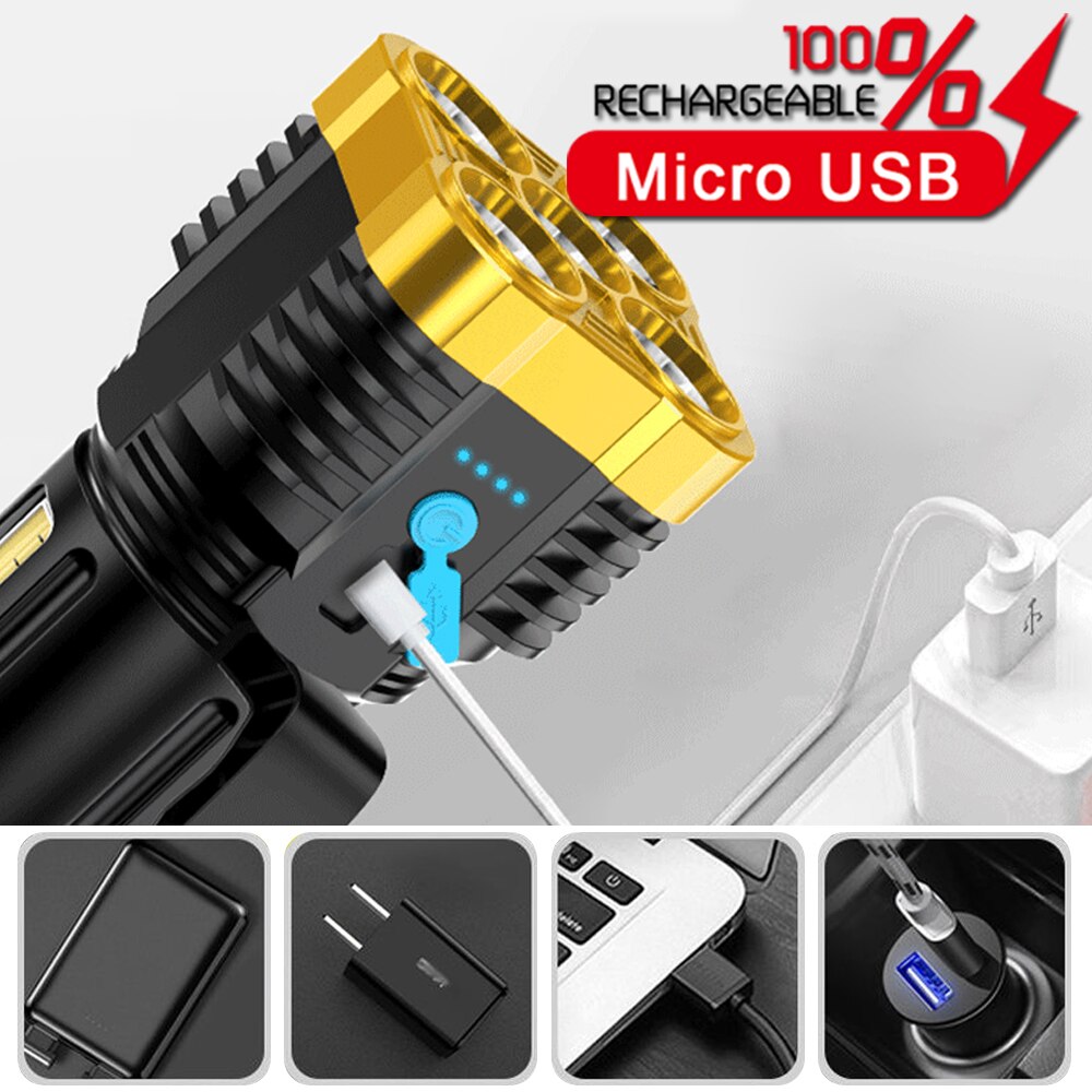 Pocketman 5 LED Flashlight with COB Side Light 4 Modes