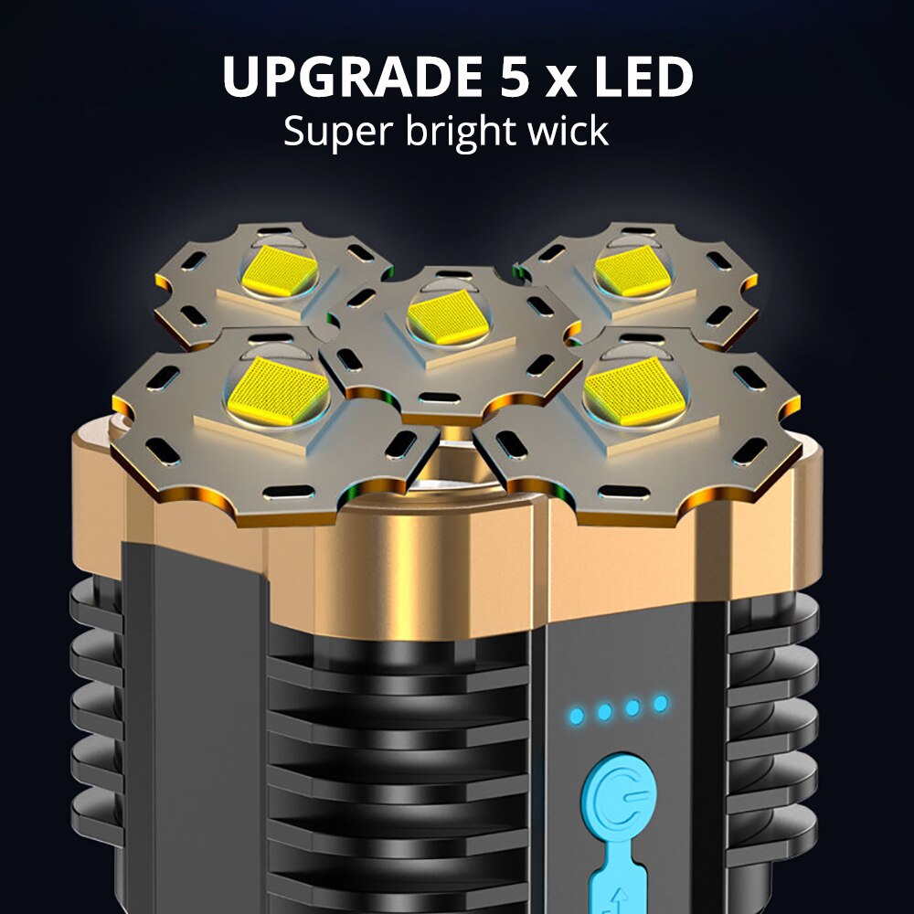 Pocketman 5 LED Flashlight with COB Side Light 4 Modes