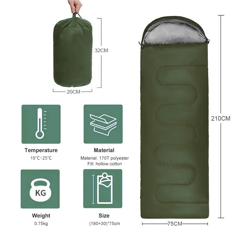 Pacoone Camping Sleeping Bag Lightweight 4 Season Warm &amp; Cold Envelope Backpacking Sleeping Bag for Outdoor Traveling Hiking