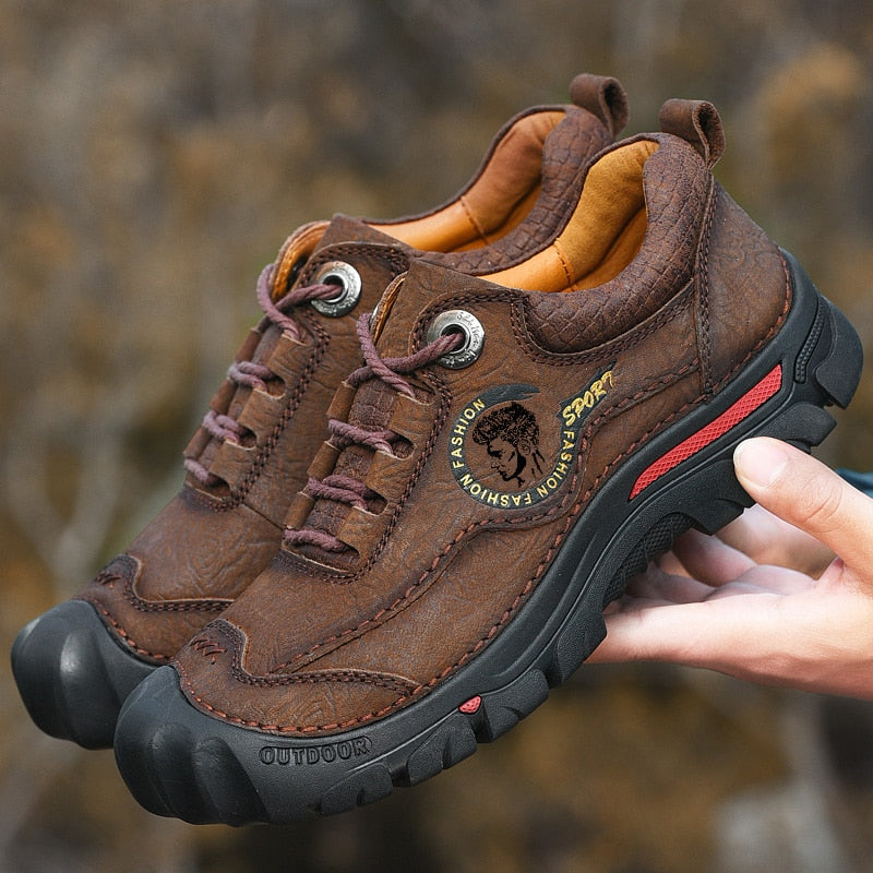 Outdoor Camping Hiking Shoes Men Genuine Leather