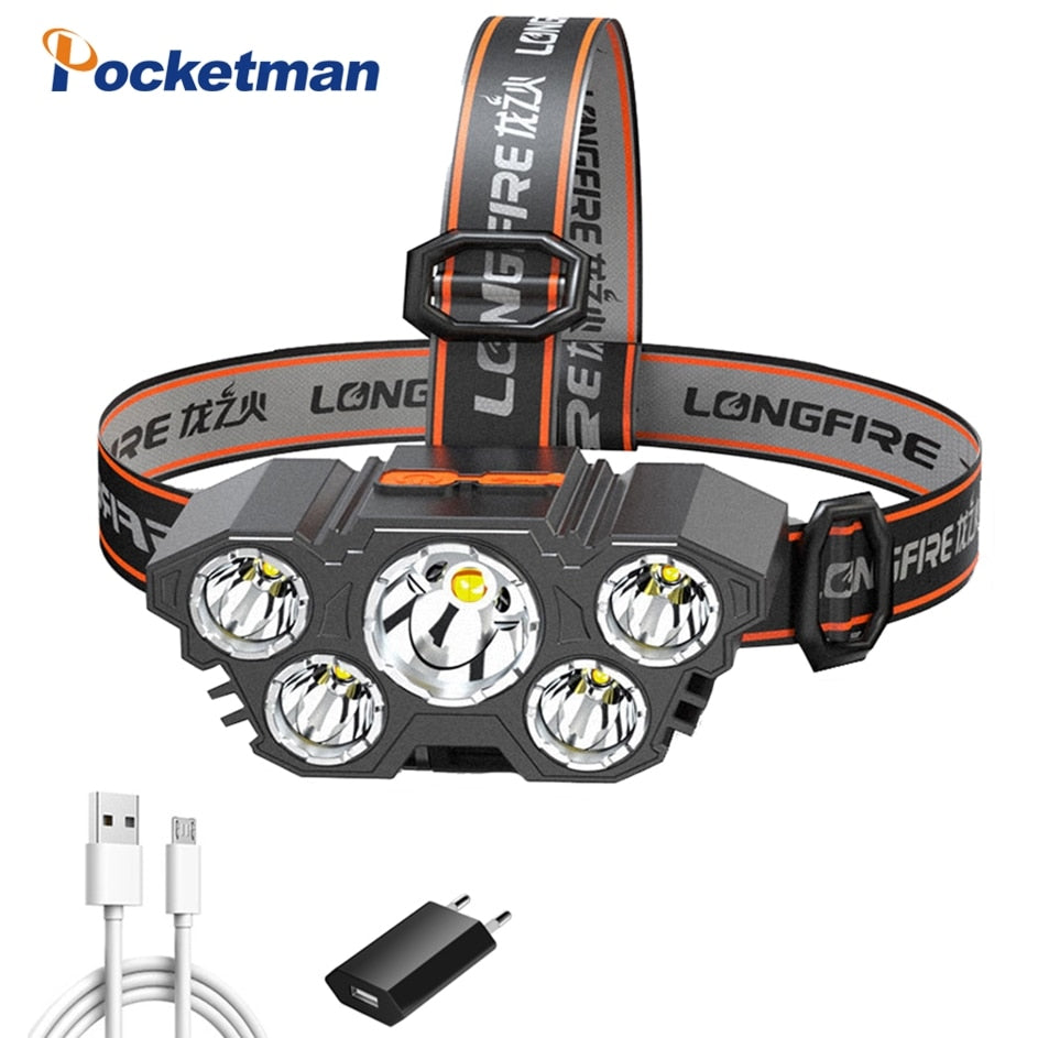 Pocketman Super Bright Powerful 5 LED Headlamp