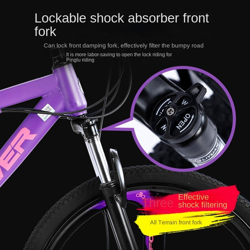 Double Disc Brake Shock Absorption Outdoor Bike