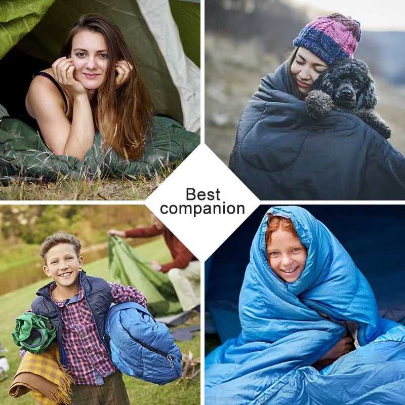 Pacoone Camping Sleeping Bag Lightweight 4 Season Warm &amp; Cold Envelope Backpacking Sleeping Bag for Outdoor Traveling Hiking