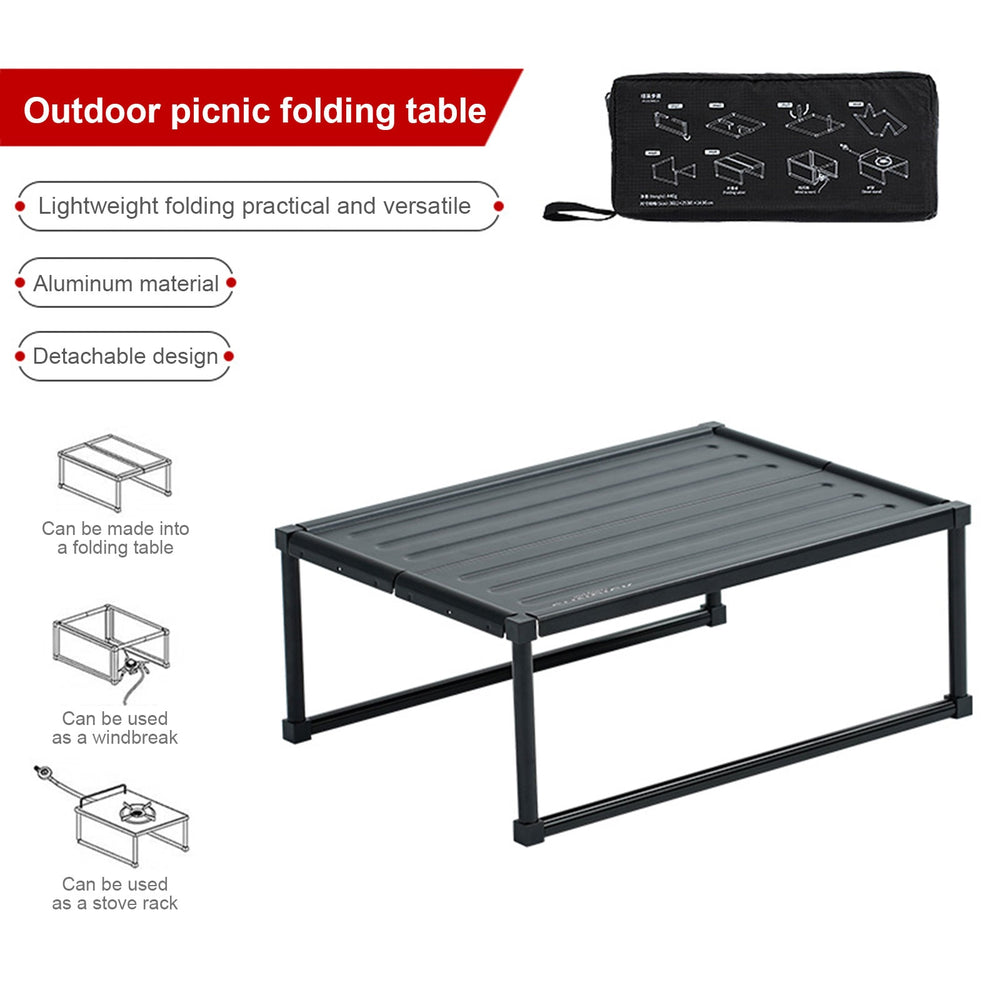 Portable Folding Picnic Table Lightweight Aluminum Alloy Hiking Camping Table ith Carring Bag Beach Desk Outdoor Furniture