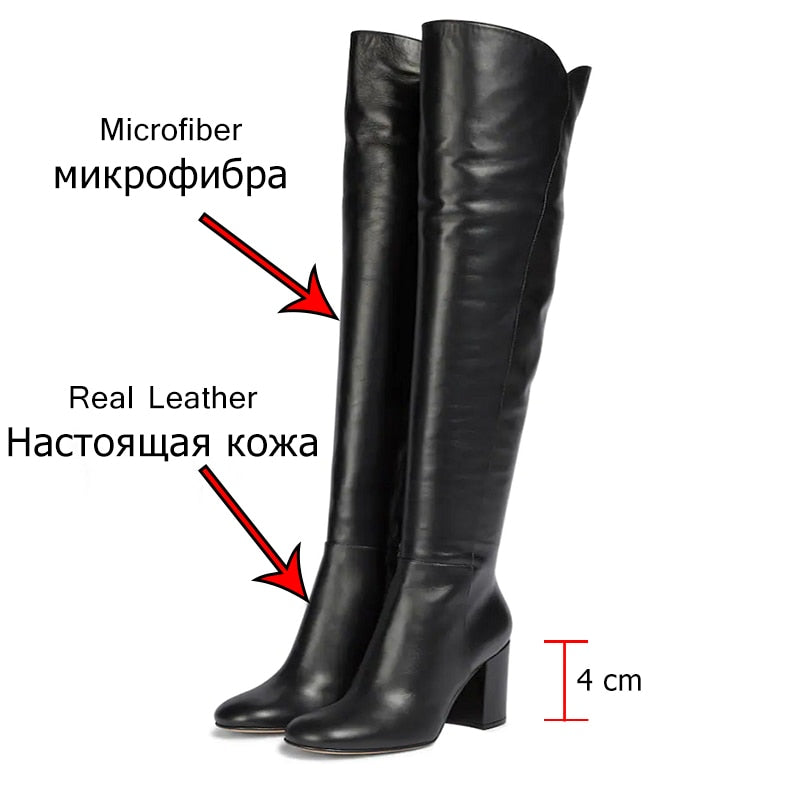 Fashion Leather Knee Boots