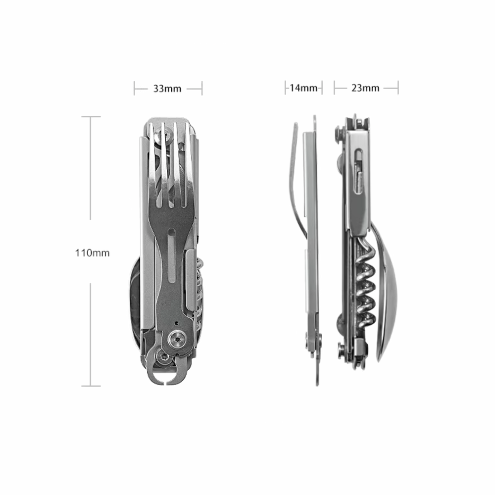 Outdoor Camping Utensils Multi-function Hunting Military Cutlery Knife Fork Spoon Tableware Kit Portable Folding Cutlery
