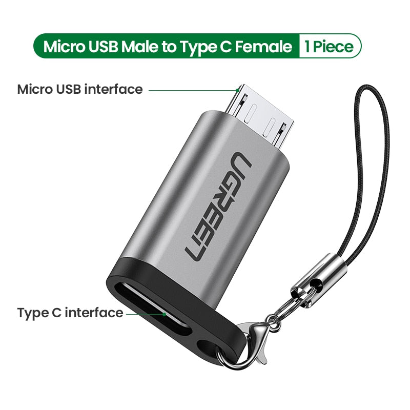 Ugreen Mobile Phone Adapter Micro USB to USB C Adapter