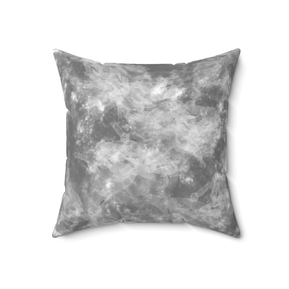 Grey Water Color Spun Polyester Square Pillow