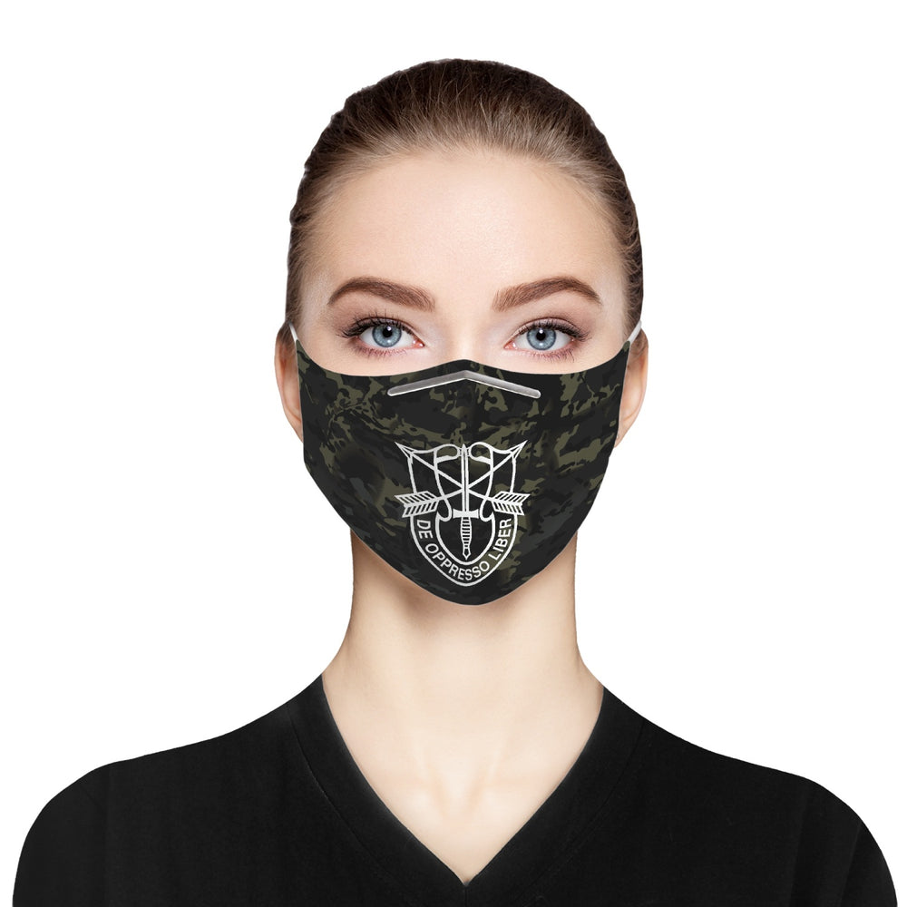 Equippage Black Multicam Cloth Face Mask For Adults