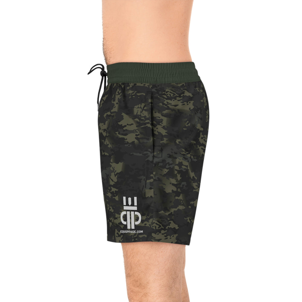 Equippage BMC Green Stripe Men's Mid-Length Swim Shorts