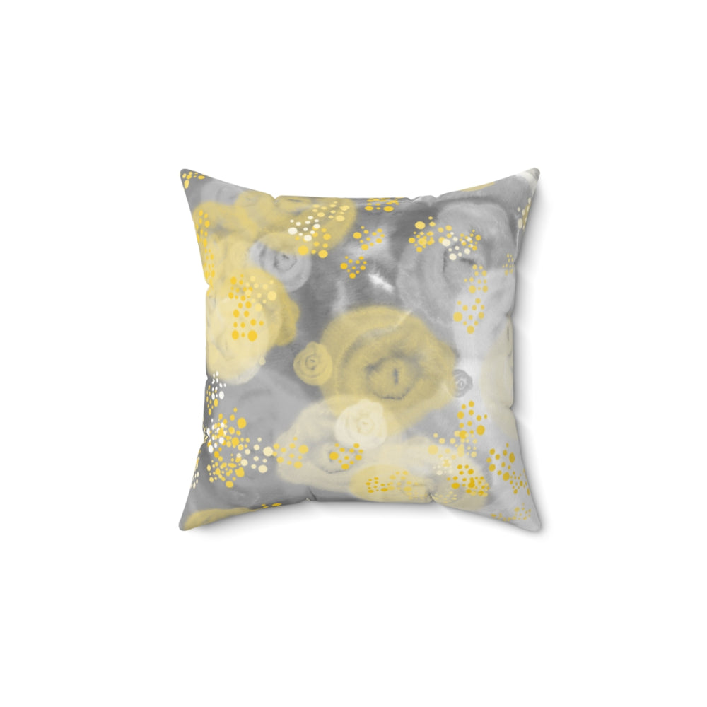 Gold Rose Water Color Spun Polyester Square Pillow