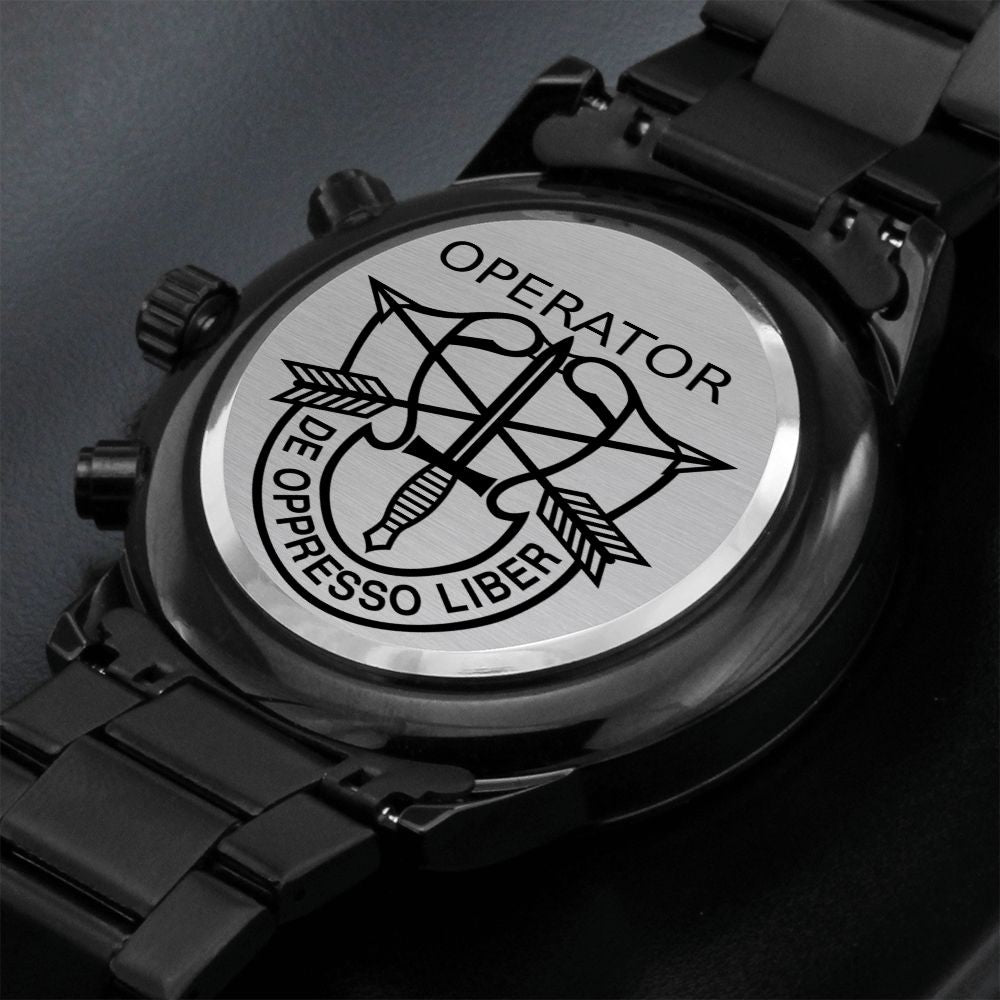 Equippage  Operator Black Chronograph Watch