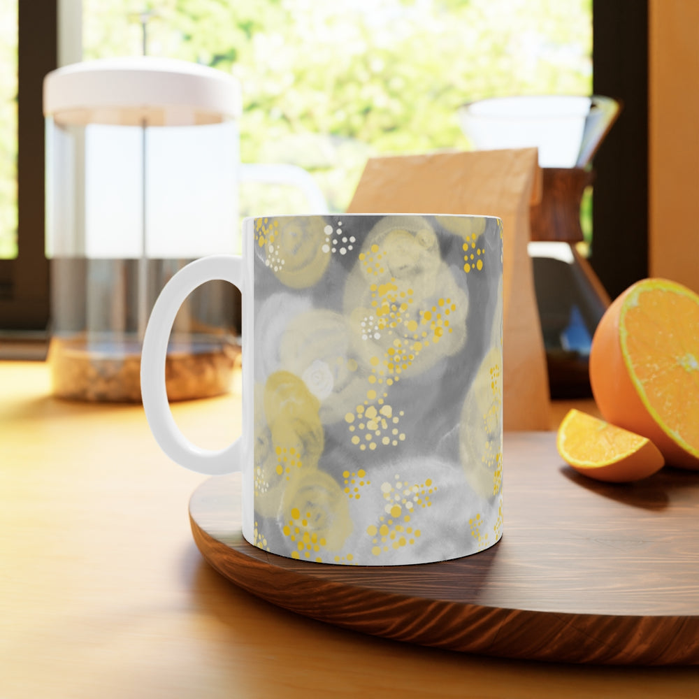 Watercolor White Ceramic Mug, 11oz and 15oz