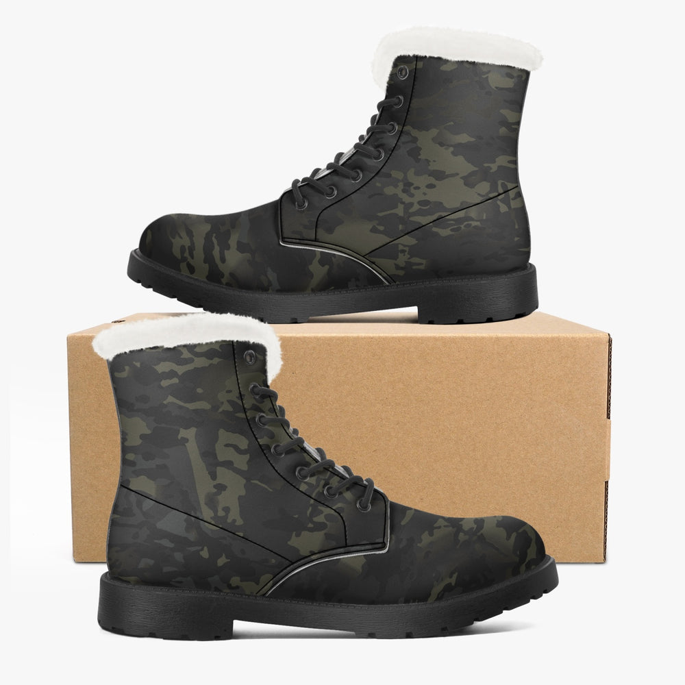 Equippage Black MultiCam Faux Fur Leather Boots