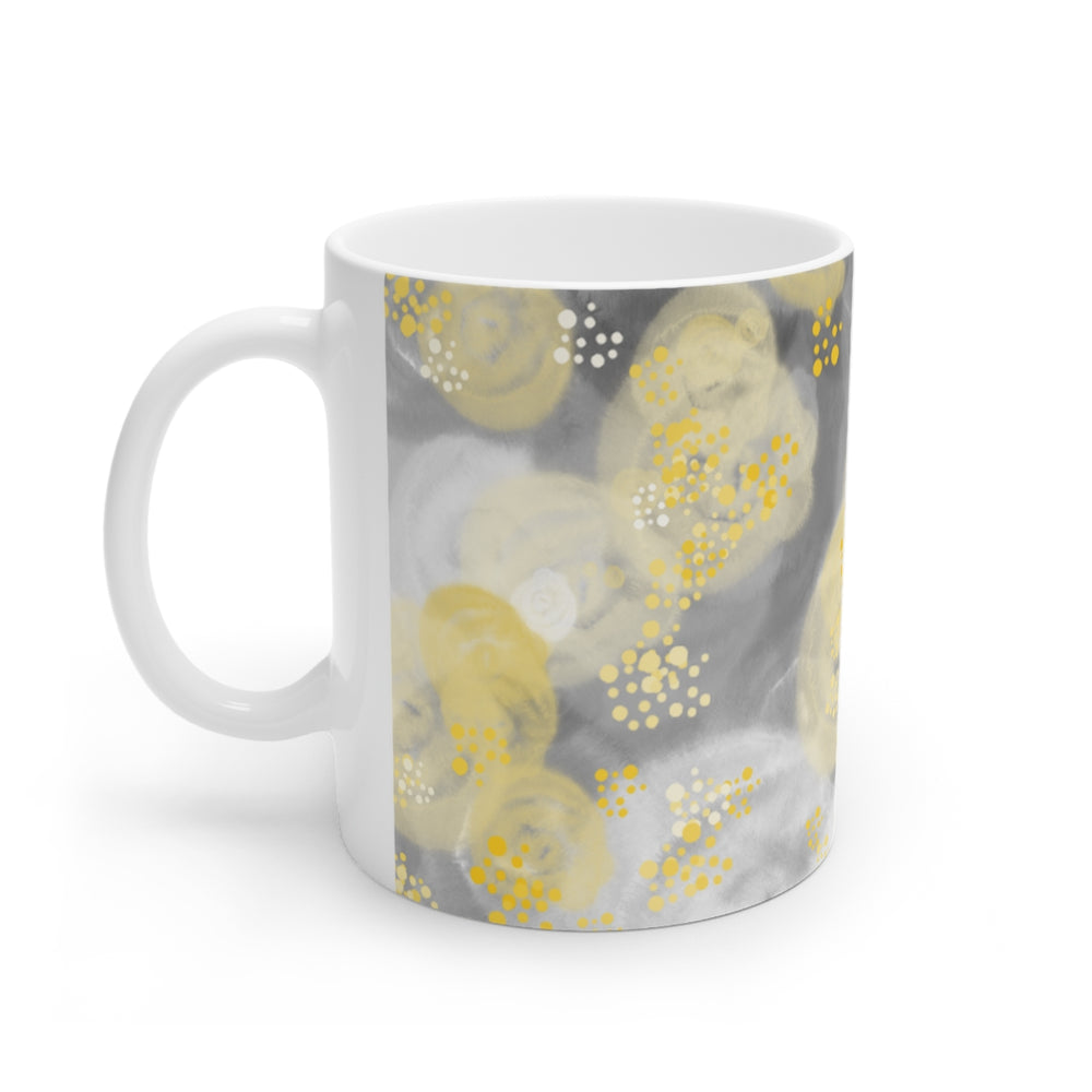 Watercolor White Ceramic Mug, 11oz and 15oz