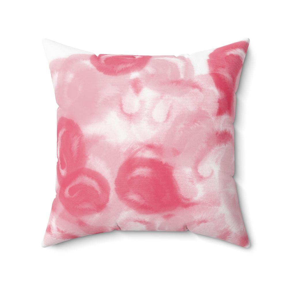 Rose Water Color Spun Polyester Square Pillow