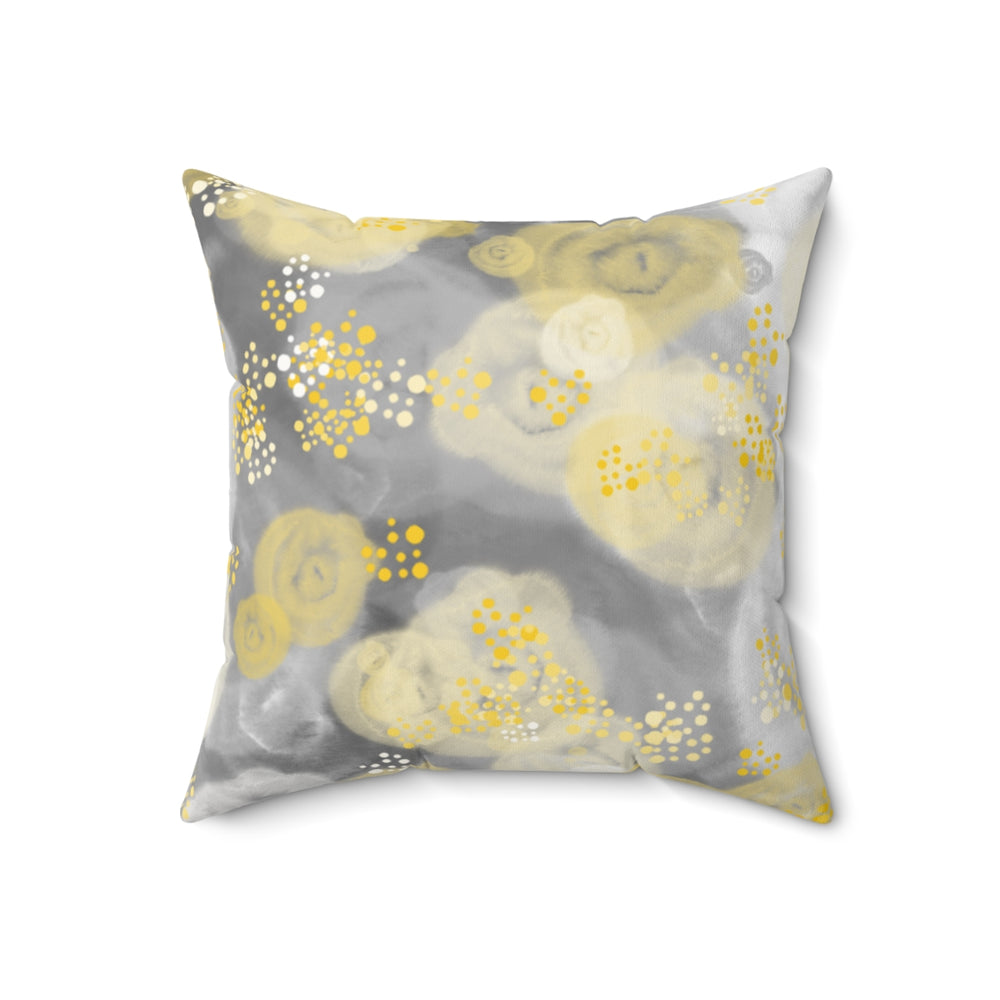 Gold Rose Water Color Spun Polyester Square Pillow