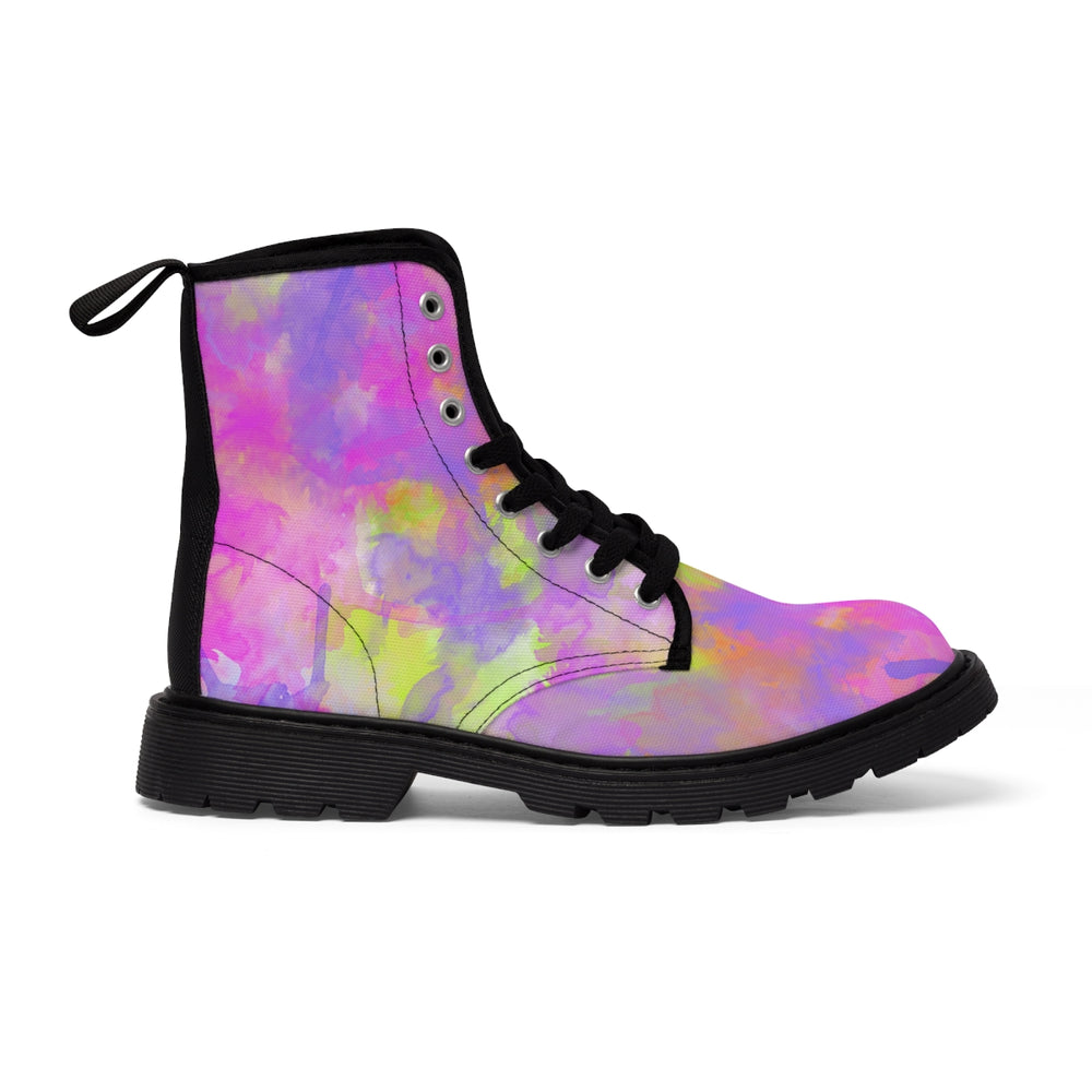 Neon Water Color Women's Canvas Boots