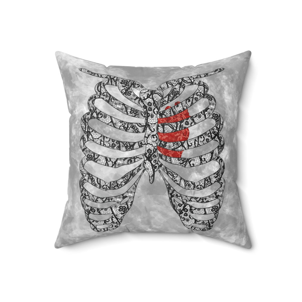 Lace Rib Cage Spun Polyester Square Pillow