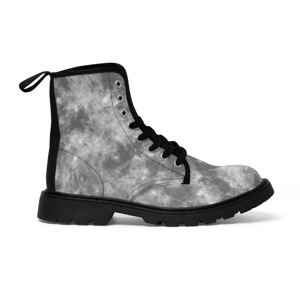 Grey Water Color Women's Canvas Boots