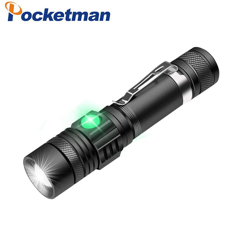 Pocketman LED USB Rechargeable Flashlight