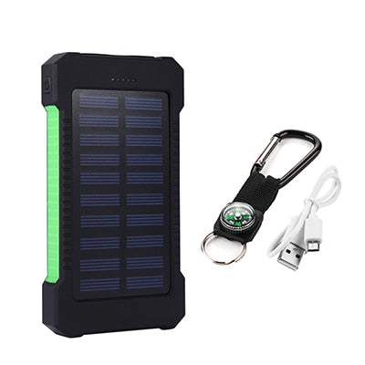 Waterproof 20000mAh Solar 2 USB Power Bank