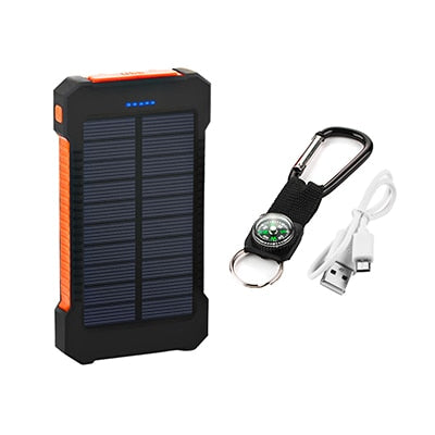 Waterproof 20000mAh Solar 2 USB Power Bank